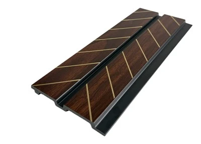 Wood Grain Gold Line Inlay PS Wall Panel